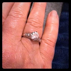 Ring silver with 1 cwt CZ